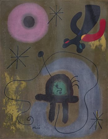 JOAN MIRÒ Litografia, 1952 Litografia, ex. 4/300, 42 x 31,5 cm (lastra), 63x...