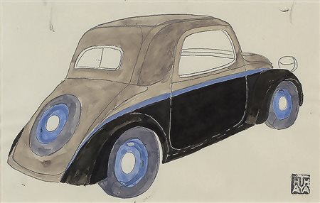 THAYAHT (Ernesto Michahelles) Topolino azzurra, Anni ‘30 Tecnica mista su...