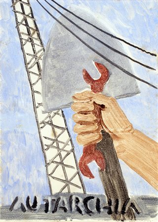 THAYAHT (Ernesto Michahelles) Autarchia, 1930 Tecnica mista su carta, 23 x 33...