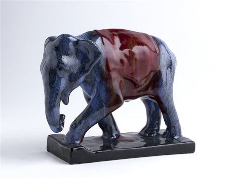LA SALAMANDRA - ROMA Elefante Caramica smaltata policroma, 15 x 18 x 7,5...