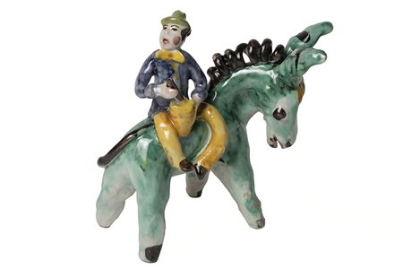 VIETRI (attribuibile Anzengruber) Uomo con asinello, Anni ‘30 Scultura in...