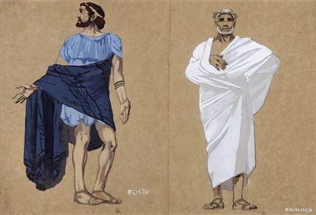 DUILIO CAMBELLOTTI Egisto e Prologo, 1942 circa (costumi per Cassandra di V....