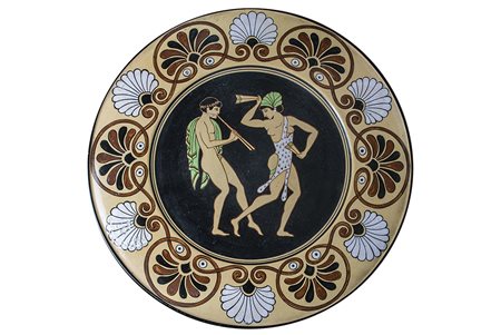 MARCANTONI - CIVITA CASTELLANA Piatto con figure mitologiche, Anni ‘30 Piatto...