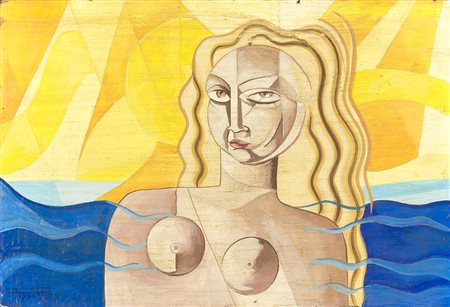 PIPPO RIZZO Bagnante, 1929 Olio su tela, 27,5 x 40,5 cm Firma in basso a...