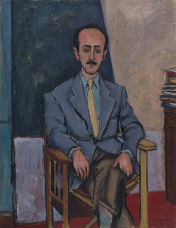 ORFEO TAMBURI Ritratto di Libero de Libero, 1946 Olio su tela, 65 x 50 cm...