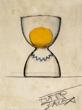 GIACOMO BALLA Modello per portauovo, 1916 circa Matita e tempera su carta...