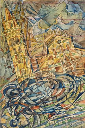 UBERTO BONETTI Messina, Anni’30 Tecnica mista su carta, 29 x 19 cm Firma in...