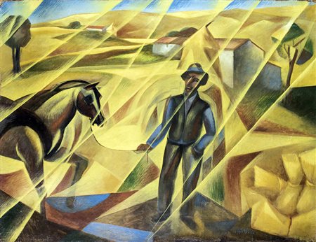 PIPPO RIZZO SCENA CAMPESTRE - STUDIO PER AFFRESCO, 1928 circa OLIO SU TELA,...