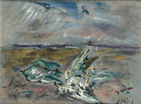 FILIPPO DE PISIS Albatros, 1945 circa Olio su tavoletta, 30 x 40 cm Firma in...