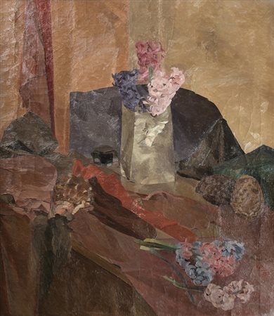 ROBERTO MELLI Natura morta con fiori, 1938 Olio su tela, 90 x 80 cm Firma e...