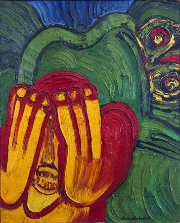 BENGT LINDSTROM L’URLO (OMAGGIO A MUNCH), 1974 Olio su tela, 162 x 130 cm...