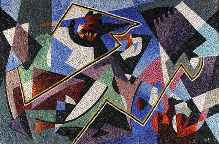 GINO SEVERINI Composizione con strumenti musicali, 1952 Mosaico policromo,...