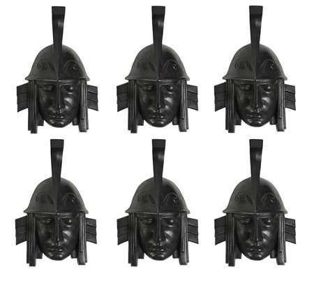 MARCELLO PIACENTINI MASCHERONI, inizi Anni ‘20 SEI MASCHERONI IN BRONZO...