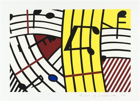 ROY LICHTENSTEIN Composition IV, 1995 Litografia, es. 15/120; 56 x 70 cm...