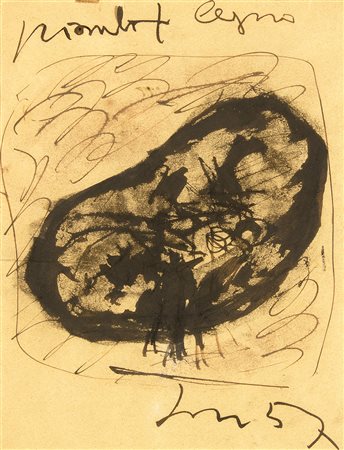 LUCIO FONTANA Studio per scultura, 1957 Inchiostro su carta cm 30 x 23 circa...