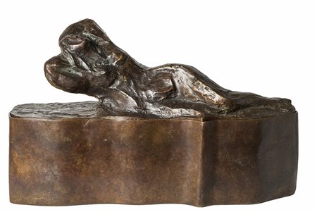 SANDRO CHIA Wine box, 2007 (Copribottiglia in bronzo a patina nera e...