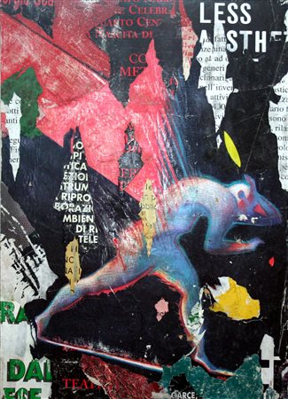 Franco Caini 1957, San Giovanni Valdarno (Ar) - [Italia] Reo collage su tela...