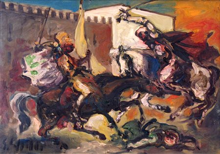 Emanuele Cappello 1936, Vittoria (Rg) - [Italia] senza titolo olio su tela...