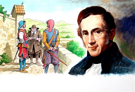 Otello Scarpelli 1928-2012, Roma (Rm) - [Italia] Alessandro Manzoni tempera e...