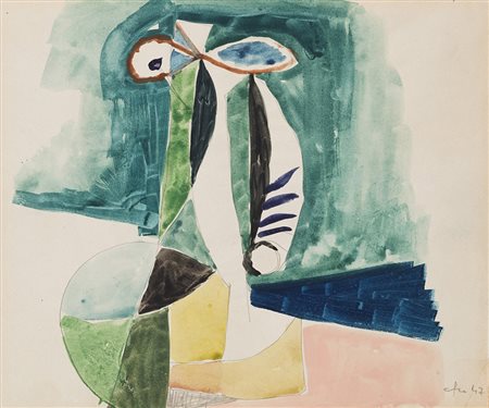 Afro (Udine 1912 - Zurigo 1976) &quot;Senza titolo&quot; 1947 tecnica mista...