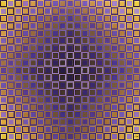 Victor Vasarely (Pecs 1906 - Parigi 1997) &quot;Alom - I. Violet/Yellow&quot;...