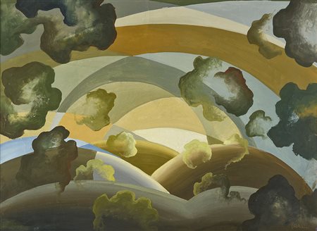 Tullio Crali (Igalo 1910 - Milano 2000) &quot;Tramonto di luci&quot; 1930...