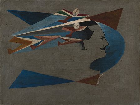 Mino Delle Site (Lecce 1914 - Roma 1996) &quot;Aereoritratto di Gianni...