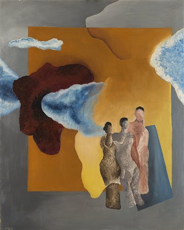 Fillia (Revello 1904 - 1936) &quot;L'incontro&quot; 1932 olio su tela, cm...