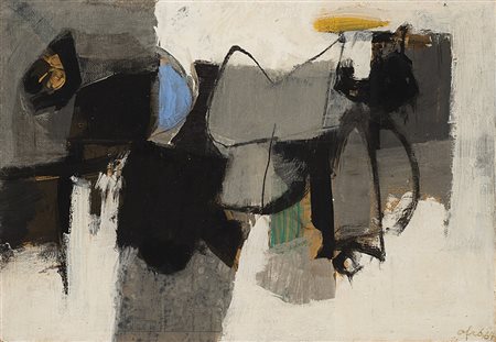 Afro (Udine 1912 - Zurigo 1976) "Zona recinta" 1967 olio, tecnica...