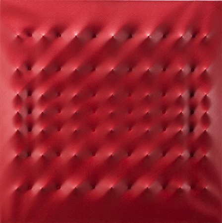 Enrico Castellani (Castelmassa 1930) "Superficie rossa" 2006...