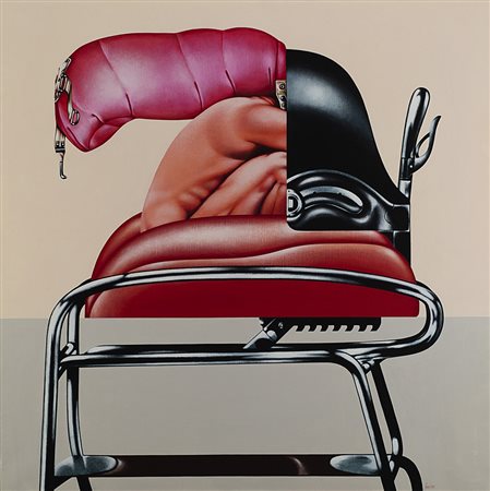 Sergio Sarri (Torino 1938) "Macchina di contenzione" 1972 acrilico...