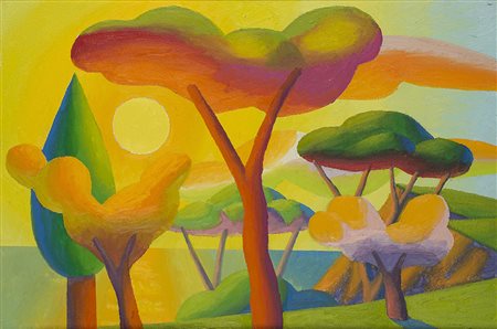 Salvo (Leonforte 1947 - Torino 2015) "Il Mattino" 2007 olio su...