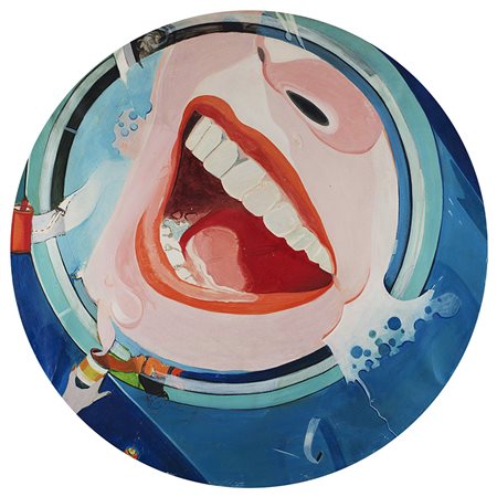 Silvio Pasotti (Bergamo 1933) "Arsura" 1965 olio su tela, diam. cm...