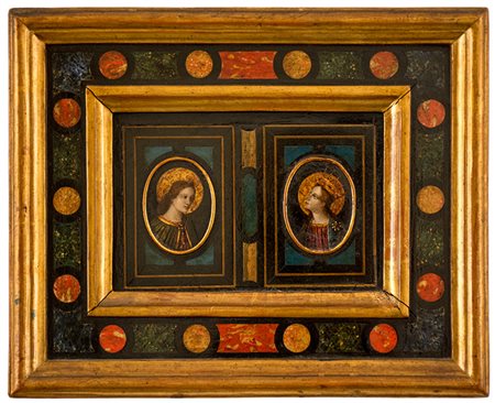 SCUOLA ITALIANA, XV secolo. L’Annunciazione Tecnica mista su pergamena, cm 22...