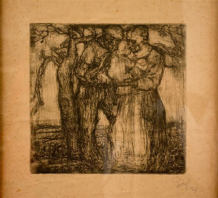 Lorenzo Gigli (Recanati 1896 – Buenos Aires 1983) Due Figure, 1921....