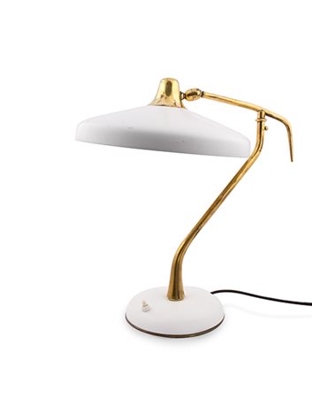 Oscar Torlasco per Lumi Lampada da tavolo. Mod n° 331 in ottone e alluminio...