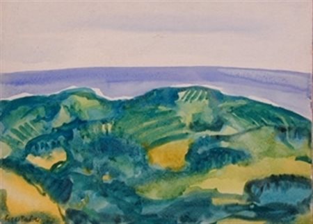 CANTATORE DOMENICO (Ruvo di Puglia 1906 - Parigi 1998) "Paesaggio" 1972...