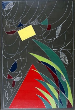 ANGELI FRANCO (Roma 1935 - Roma 1988) "Architetture" Smalto su tela cm. H:...