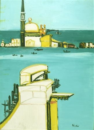 BRINDISI REMO (Roma 1918 - Lido di Spina 1996) "Venezia" 1968 Olio su tela...