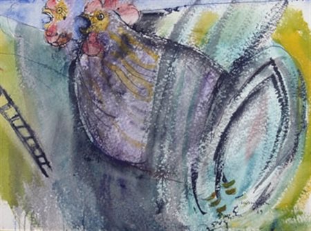 CASSINARI BRUNO (Piacenza 1912 - Milano 1992) "Gallo" 1969 Acquerello su...