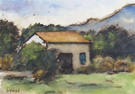 SOFFICI ARDENGO (Rignano sull'Arno 1879 - Forte dei Marmi 1964) "Paesaggio...