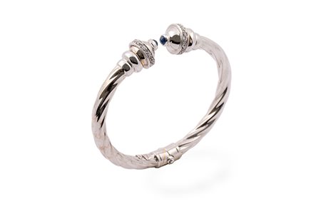 Bracciale "Torques" in oro bianco .Oro 18 Kti Diamanti cti 0,30 Peso gr. 24,80