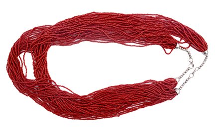 Collana con 40 piccoli fili di corallo .