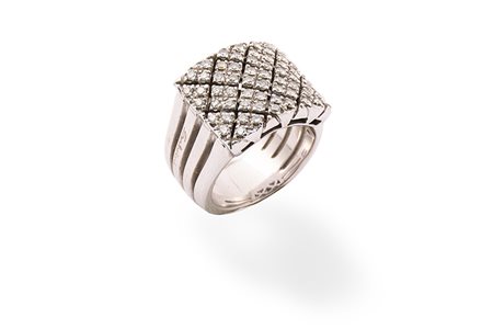 Anello firmaro Salvini in oro bianco e diamanti .Oro 18 Kti Diamanti cti 1,20...