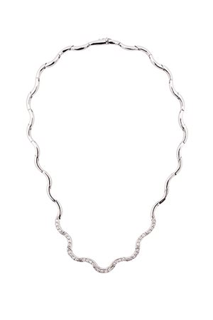 Collana ondulata snodabile .Oro 18 Kti Brillanti cti 0,80 Peso gr. 25,70
