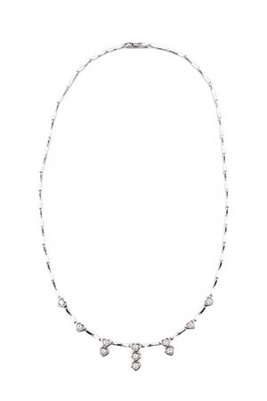 Collana con cuoricini pendenti di brillanti.Oro 18 Kti Brillanti cti 0,35...