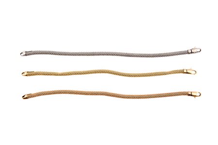 3 bracciali in oro rosso, oro bianco e oro giallo .Oro 18 Kti Peso gr. 31,74