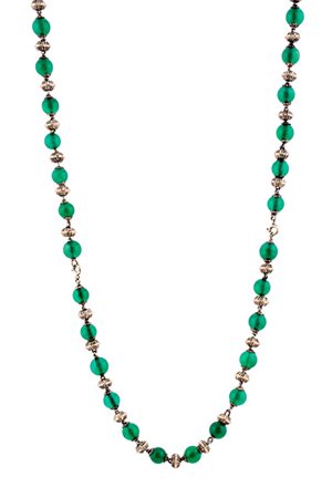 Tre braccialetti / collana con pietre verdi .