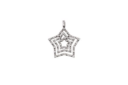 Ciondolo a stella con brillanti.Oro 18 Kti brillanti cti 0,90 Peso gr.10,30