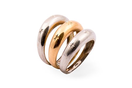 Tre anelli bombati .Oro 18 Kti Peso gr. 11,70